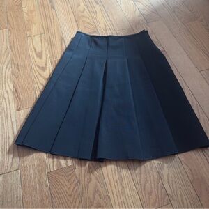Max Mara pleated skirt Black Knee Length A Line Small Office Capsule Wardrobe